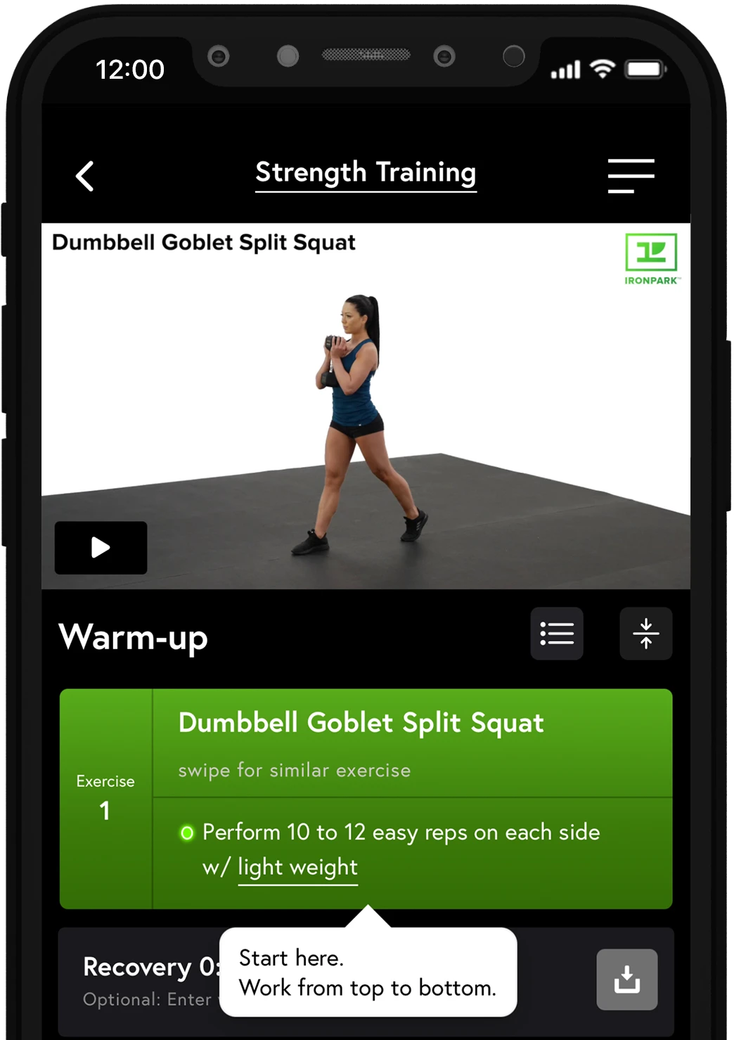 App screenshot - Train Confidently w/ Guided Workouts.