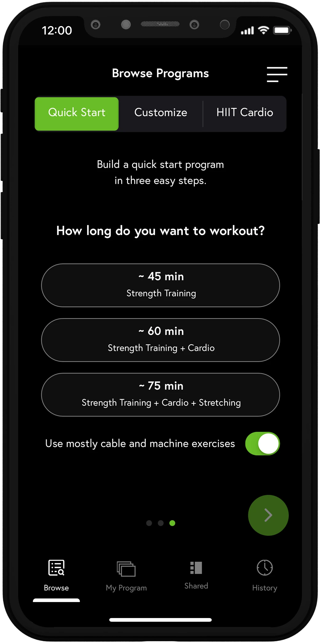 App screenshot - Beginners: Cable and Machine Exercises